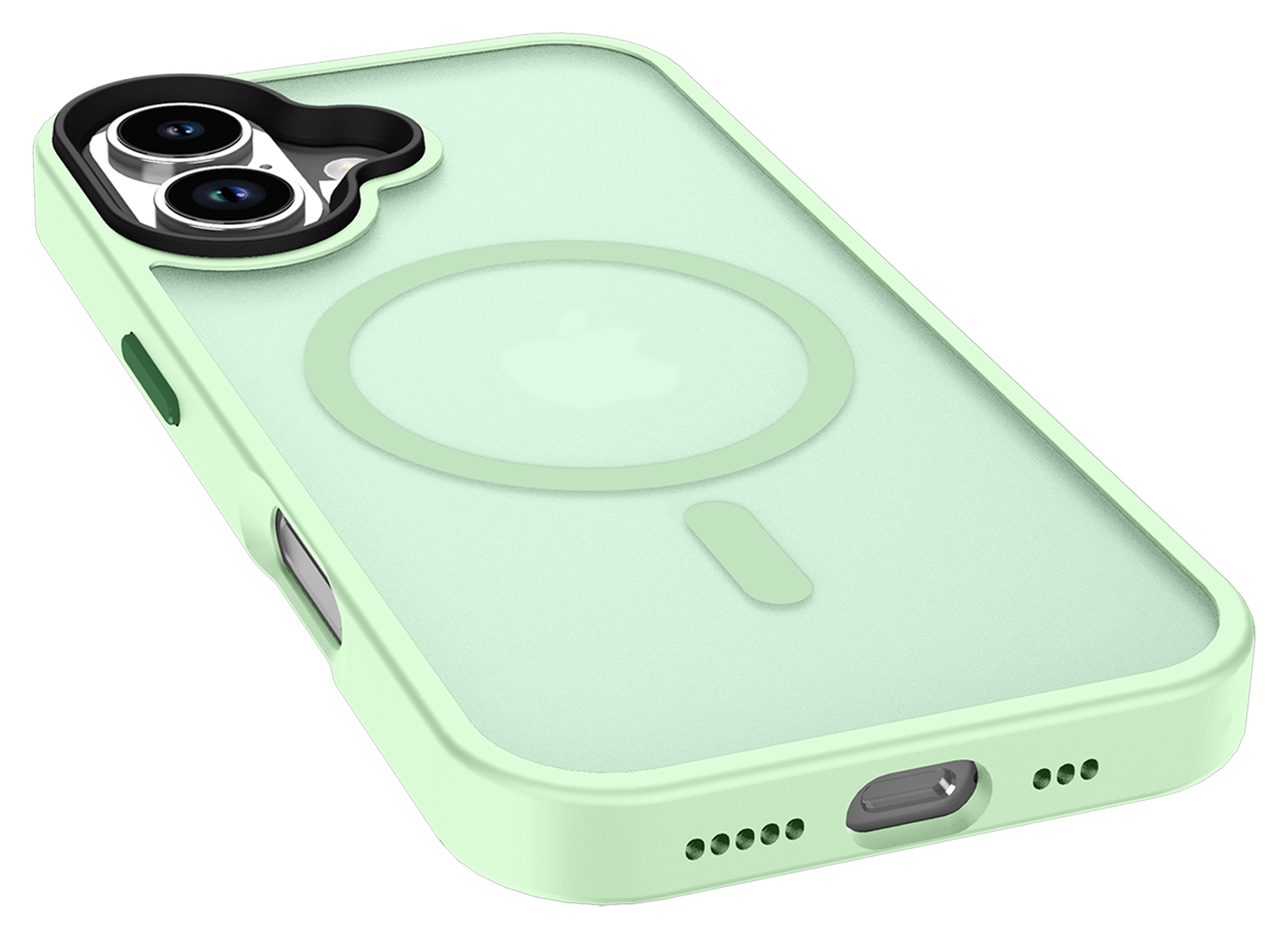 Apple iPhone 17 Hoesje met MagSafe Back Cover Matte Groen afbeelding 10