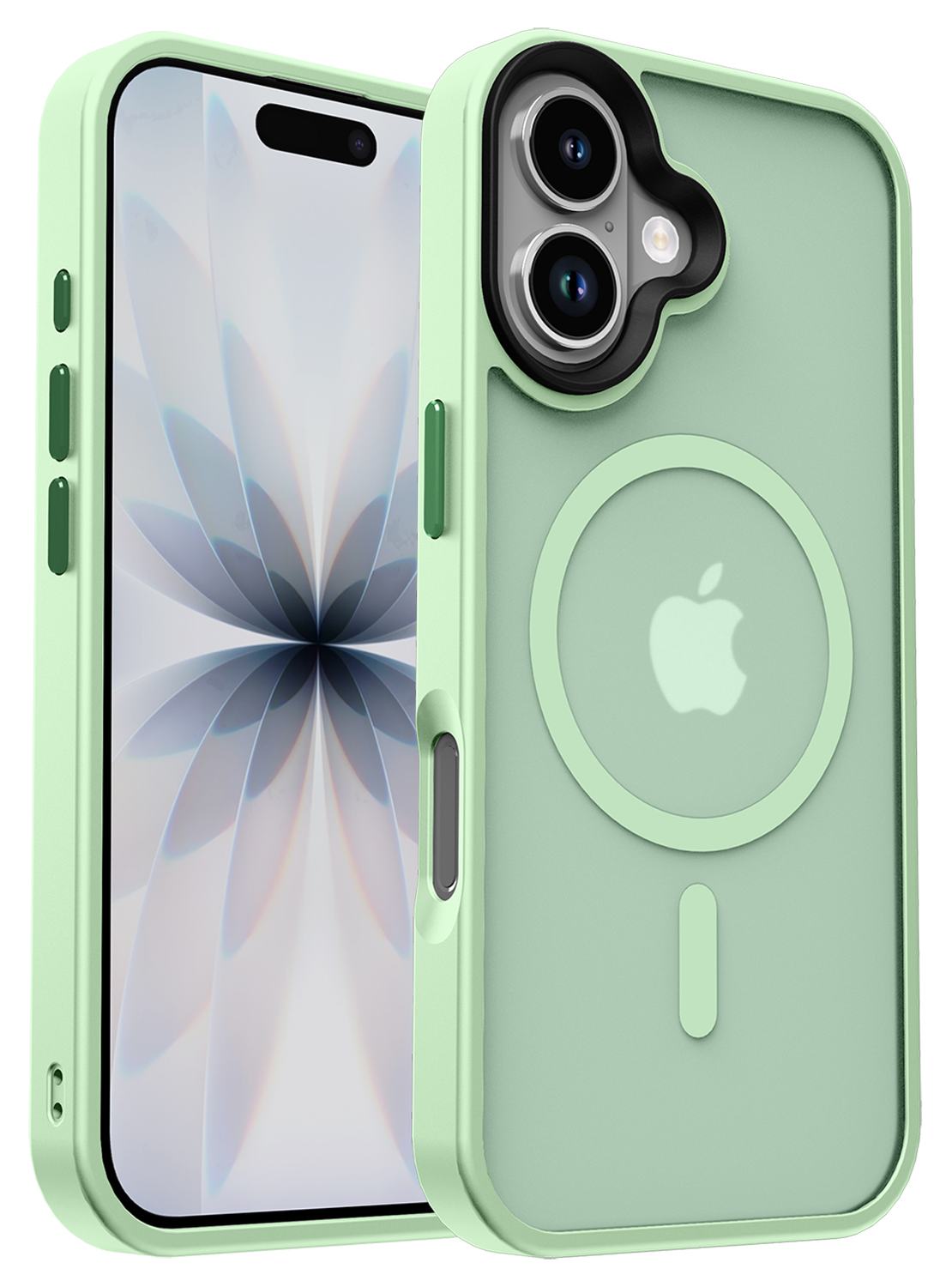 Apple iPhone 17 Hoesje met MagSafe Back Cover Matte Groen afbeelding 1