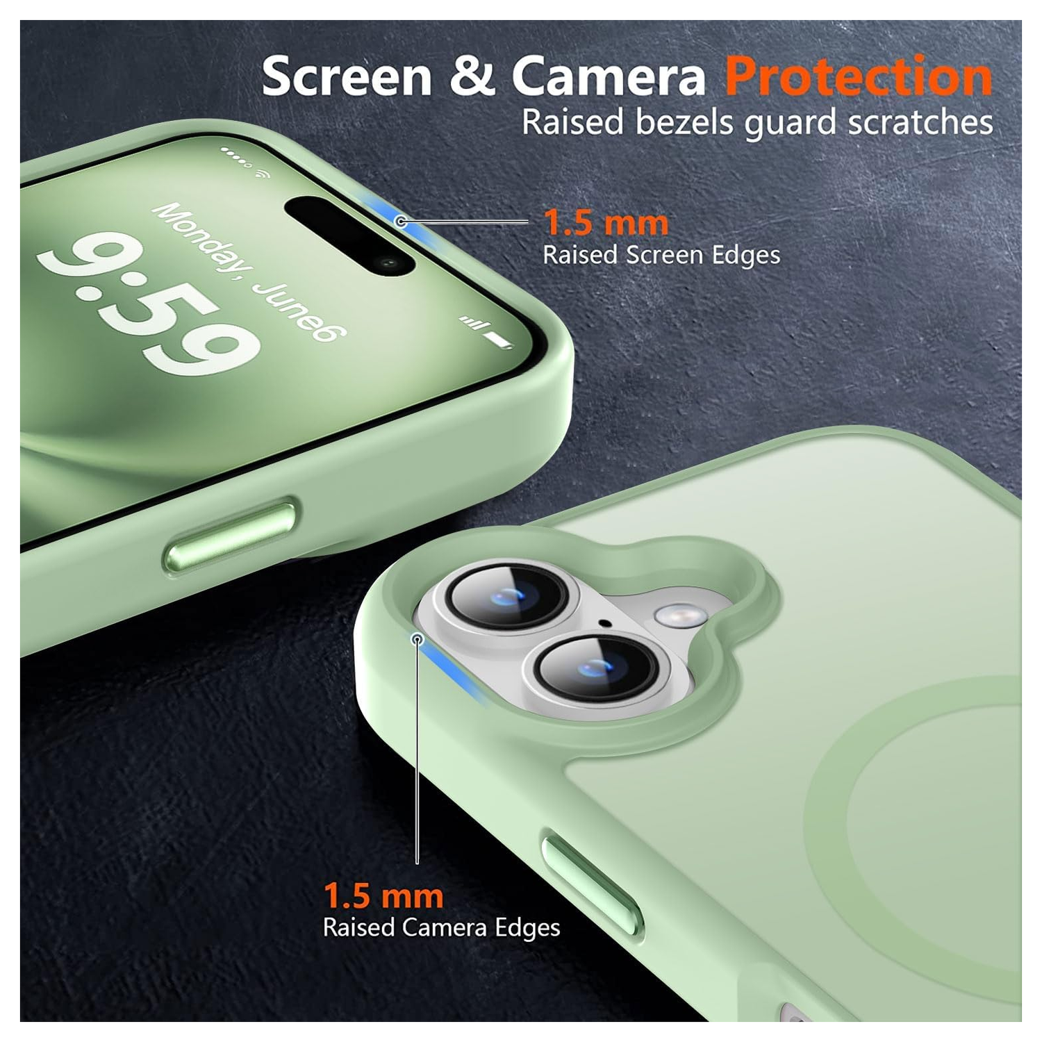 Apple iPhone 17 Hoesje met MagSafe Back Cover Matte Groen afbeelding 5