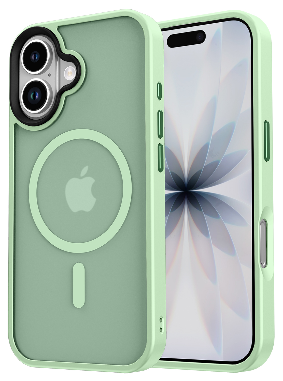 Apple iPhone 17 Hoesje met MagSafe Back Cover Matte Groen afbeelding 15
