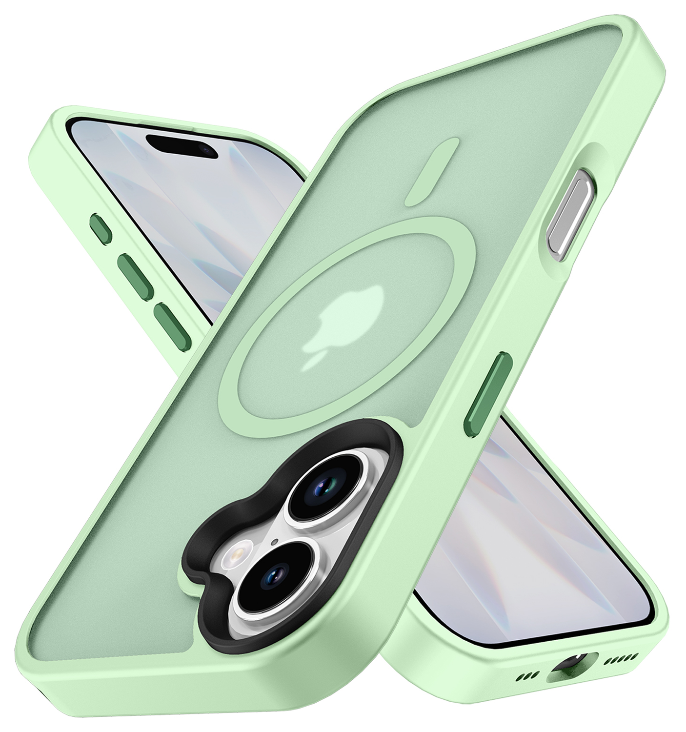 Apple iPhone 17 Hoesje met MagSafe Back Cover Matte Groen afbeelding 7