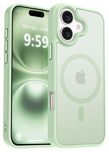 Apple iPhone 17 Hoesje met MagSafe Back Cover Matte Groen afbeelding 1