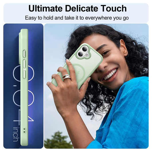 Apple iPhone 17 Hoesje met MagSafe Back Cover Matte Groen afbeelding 4