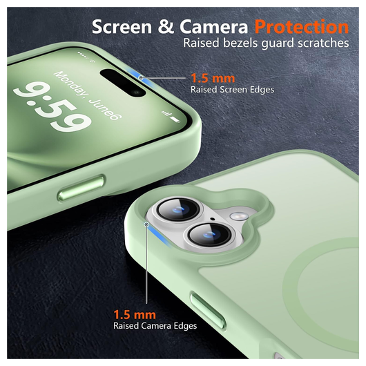 Apple iPhone 17 Hoesje met MagSafe Back Cover Matte Groen afbeelding 5