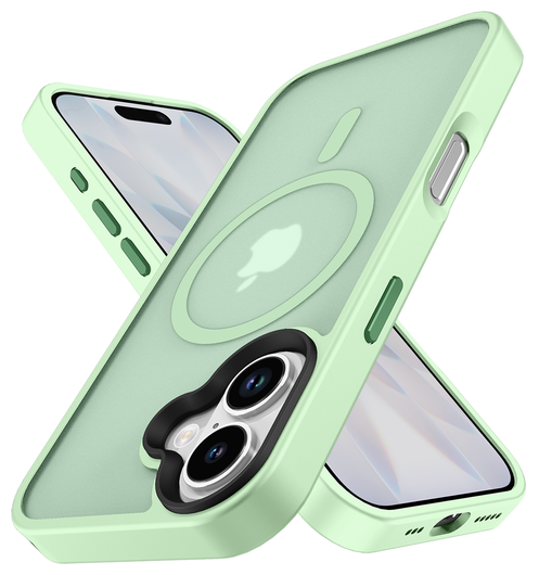 Apple iPhone 17 Hoesje met MagSafe Back Cover Matte Groen afbeelding 7