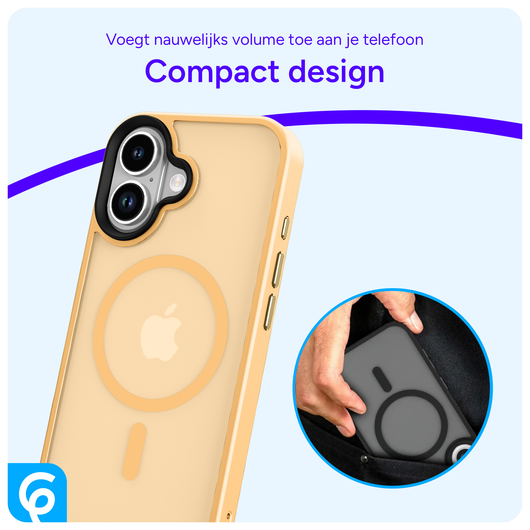 Apple iPhone 17 Hoesje met MagSafe Back Cover Matte Oranje afbeelding 6