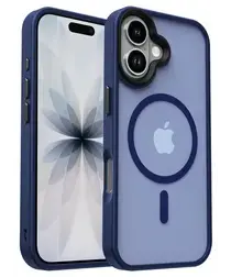 Apple iPhone 17 Hoesje met MagSafe Back Cover Matte Donker Blauw afbeelding