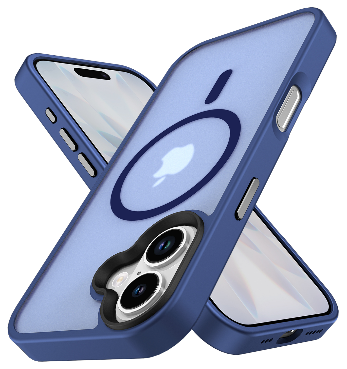 Apple iPhone 17 Hoesje met MagSafe Back Cover Matte Donker Blauw afbeelding 8