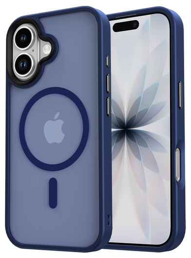 Apple iPhone 17 Hoesje met MagSafe Back Cover Matte Donker Blauw afbeelding 16