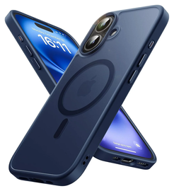 Apple iPhone 17 Hoesje met MagSafe Back Cover Matte Donker Blauw