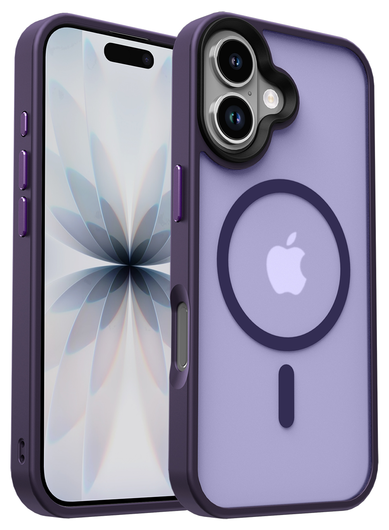 Apple iPhone 17 Hoesje met MagSafe Back Cover Matte Donker Paars afbeelding 2