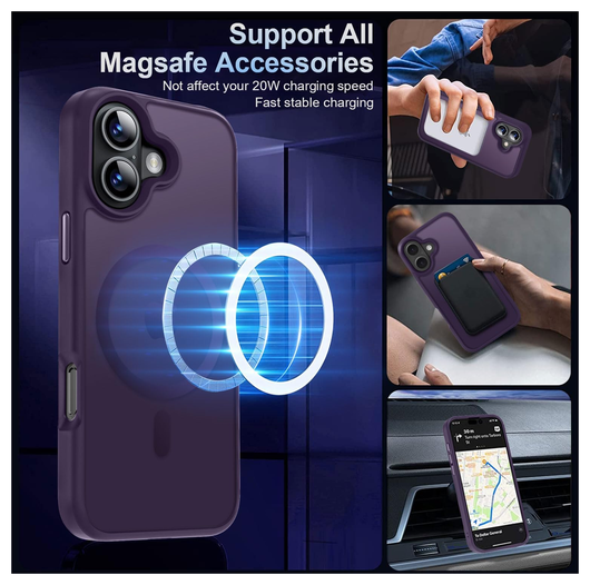 Apple iPhone 17 Hoesje met MagSafe Back Cover Matte Donker Paars afbeelding 2