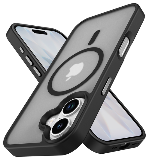 Apple iPhone 17 Hoesje met MagSafe Back Cover Matte Zwart afbeelding 11