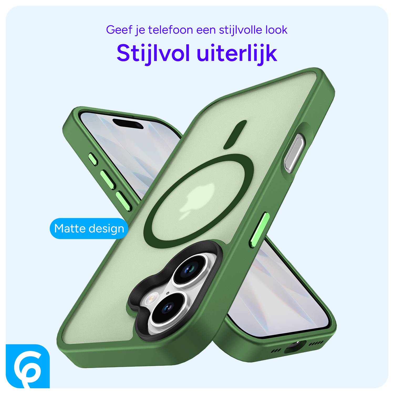 Apple iPhone 17 Hoesje met MagSafe Back Cover Matte Donker Groen afbeelding 4