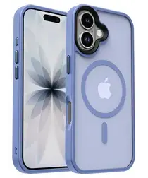 Apple iPhone 17 Hoesje met MagSafe Back Cover Matte Blauw afbeelding