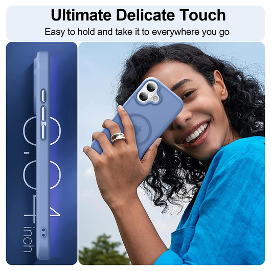 Apple iPhone 17 Hoesje met MagSafe Back Cover Matte Blauw afbeelding 4