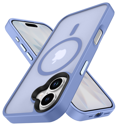 Apple iPhone 17 Hoesje met MagSafe Back Cover Matte Blauw afbeelding 7