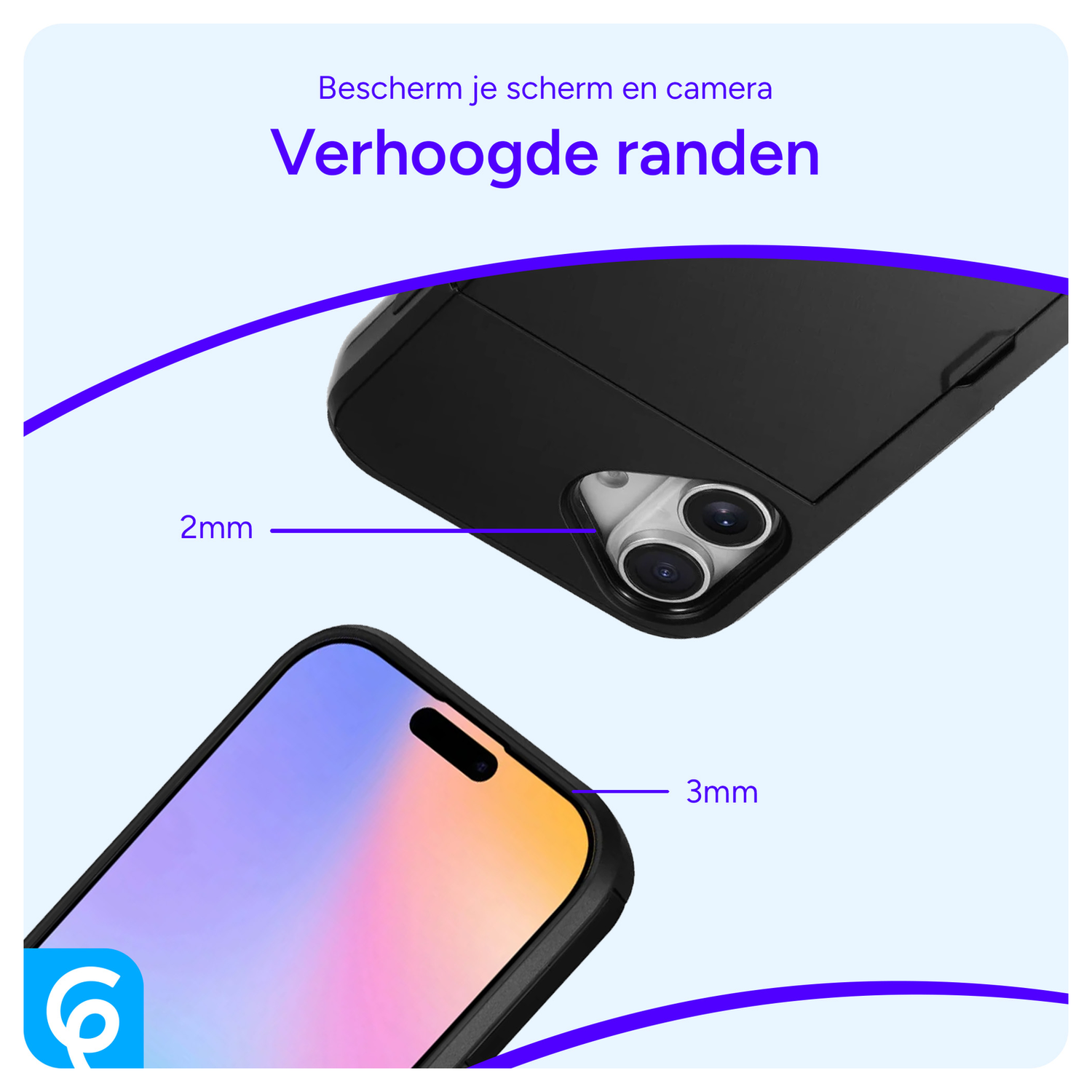 Apple iPhone 17 Hoesje met Slider Kaarthouder Back Cover Zwart afbeelding 9