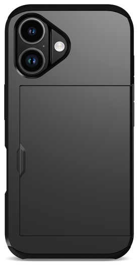 Apple iPhone 17 Hoesje met Slider Kaarthouder Back Cover Zwart afbeelding 11