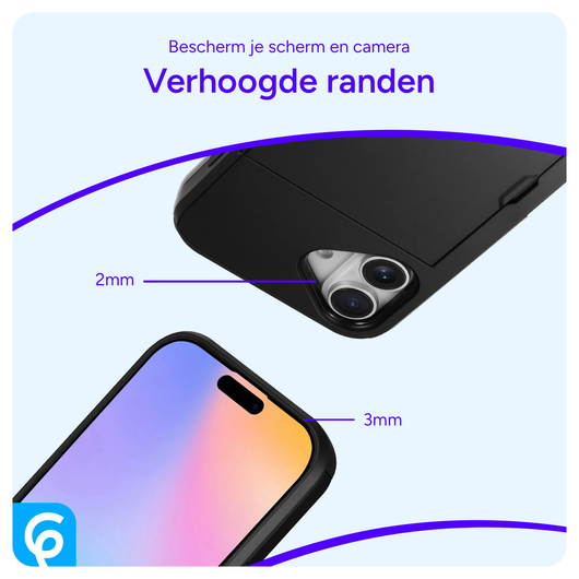Apple iPhone 17 Hoesje met Slider Kaarthouder Back Cover Zwart afbeelding 9