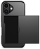 Apple iPhone 17 Hoesje met Slider Kaarthouder Back Cover Zwart afbeelding 2