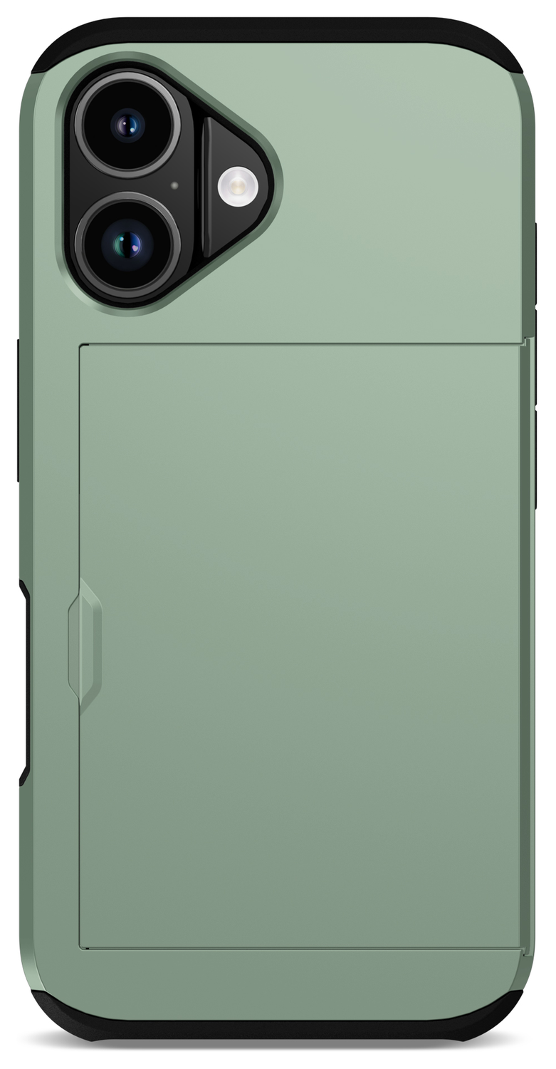 Apple iPhone 17 Hoesje met Slider Kaarthouder Back Cover Groen afbeelding 10