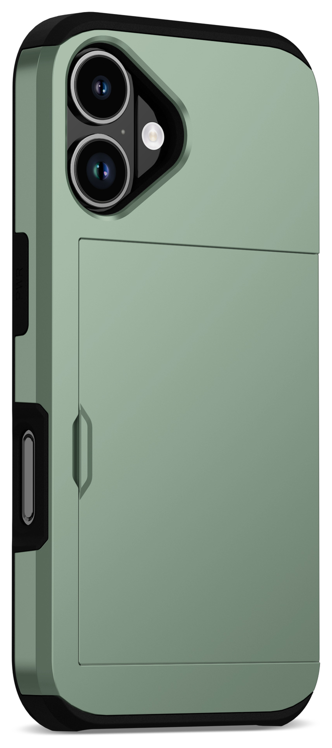 Apple iPhone 17 Hoesje met Slider Kaarthouder Back Cover Groen afbeelding 15