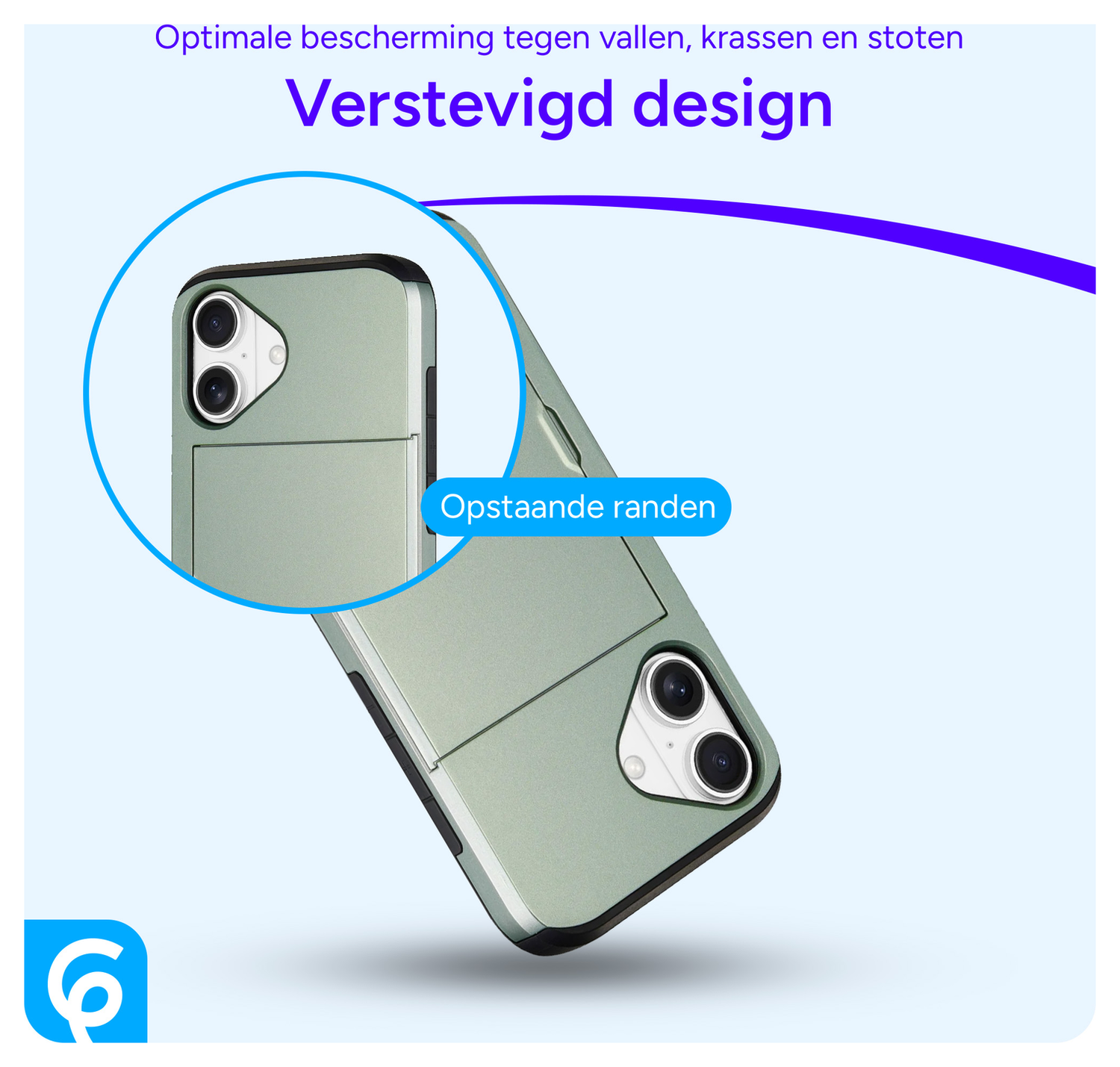 Apple iPhone 17 Hoesje met Slider Kaarthouder Back Cover Groen afbeelding 5