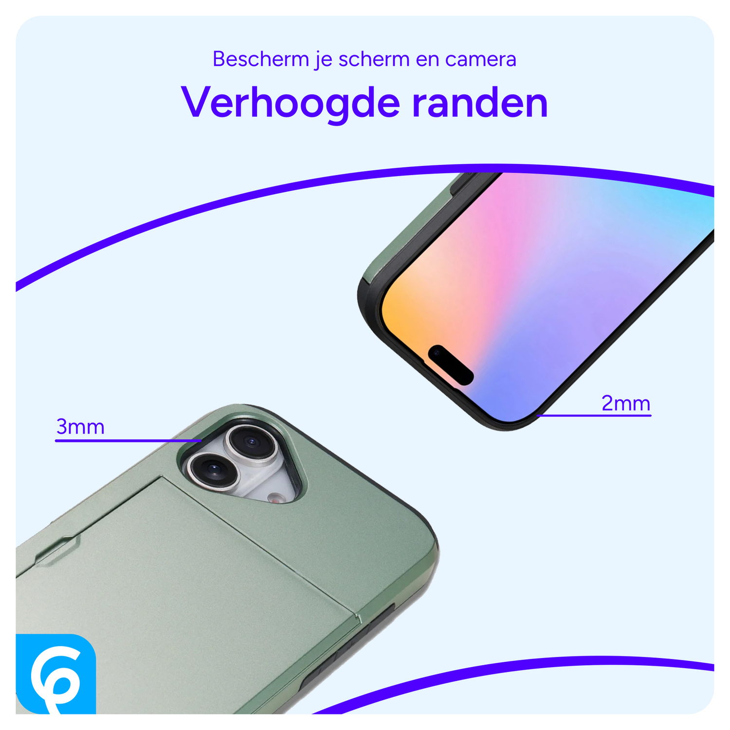Apple iPhone 17 Hoesje met Slider Kaarthouder Back Cover Groen afbeelding 8