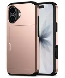 Apple iPhone 17 Hoesje met Slider Kaarthouder Back Cover Roze afbeelding