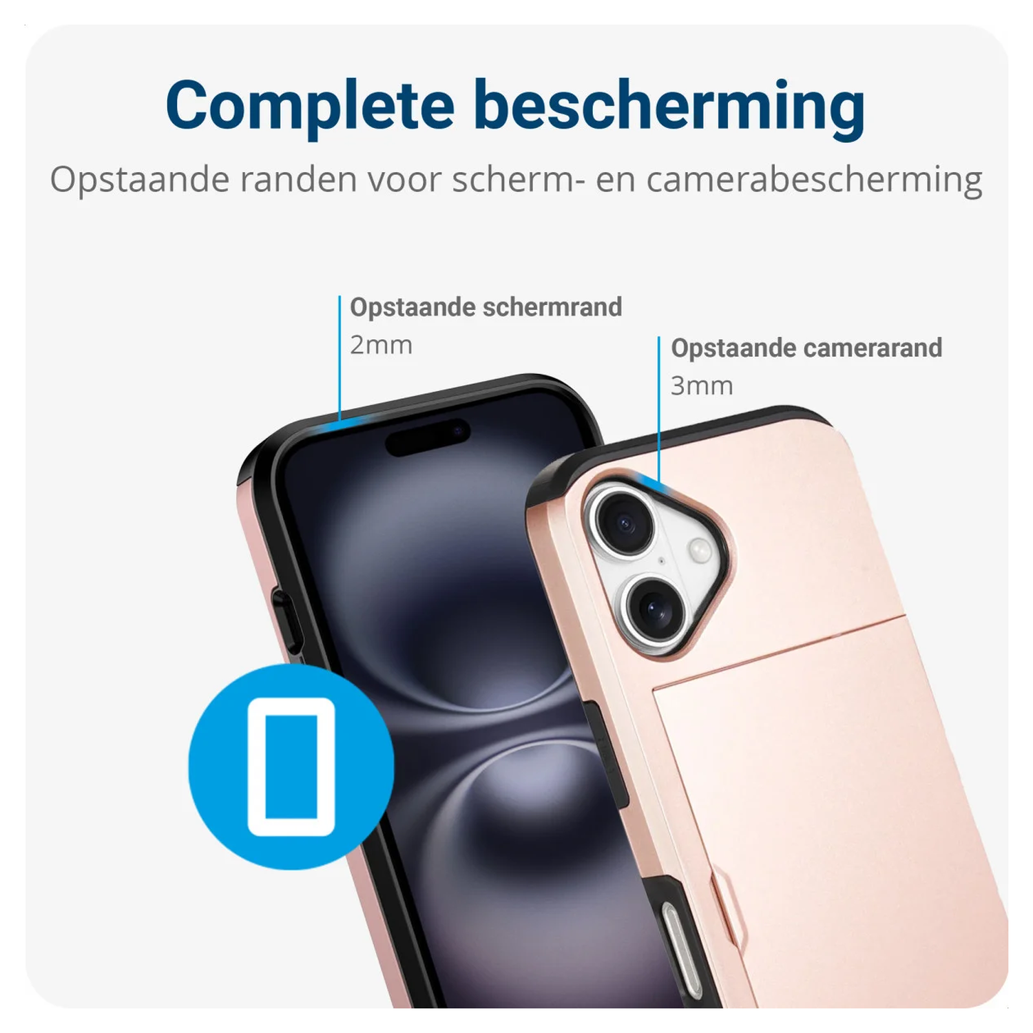 Apple iPhone 17 Hoesje met Slider Kaarthouder Back Cover Roze afbeelding 6