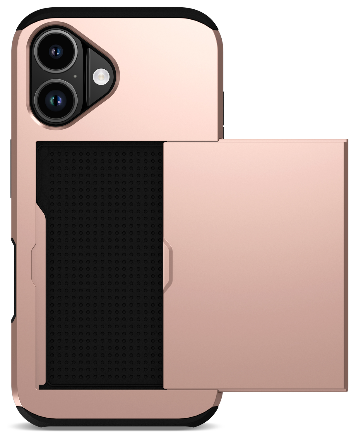 Apple iPhone 17 Hoesje met Slider Kaarthouder Back Cover Roze afbeelding 2