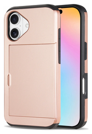 Apple iPhone 17 Hoesje met Slider Kaarthouder Back Cover Roze afbeelding