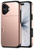 Apple iPhone 17 Hoesje met Slider Kaarthouder Back Cover Roze