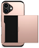 Apple iPhone 17 Hoesje met Slider Kaarthouder Back Cover Roze afbeelding 2