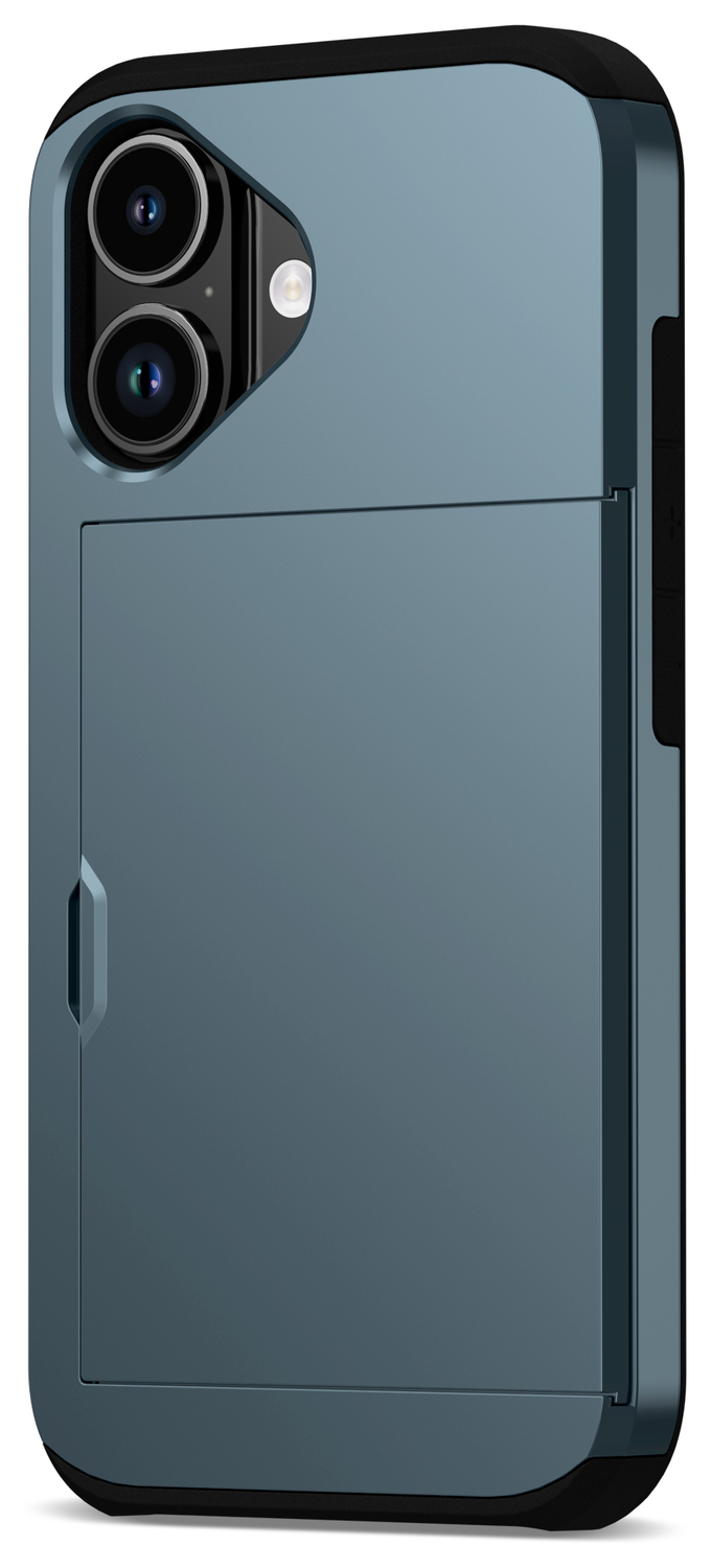 Apple iPhone 17 Hoesje met Slider Kaarthouder Back Cover Blauw afbeelding 8