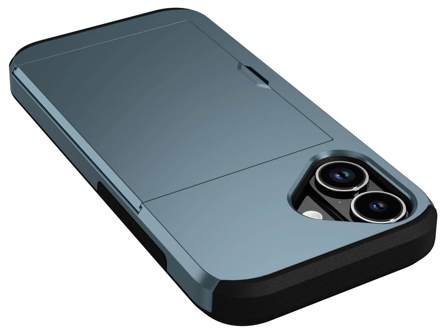 Apple iPhone 17 Hoesje met Slider Kaarthouder Back Cover Blauw afbeelding 9