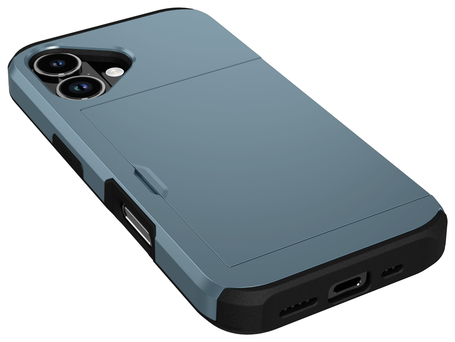 Apple iPhone 17 Hoesje met Slider Kaarthouder Back Cover Blauw afbeelding 11