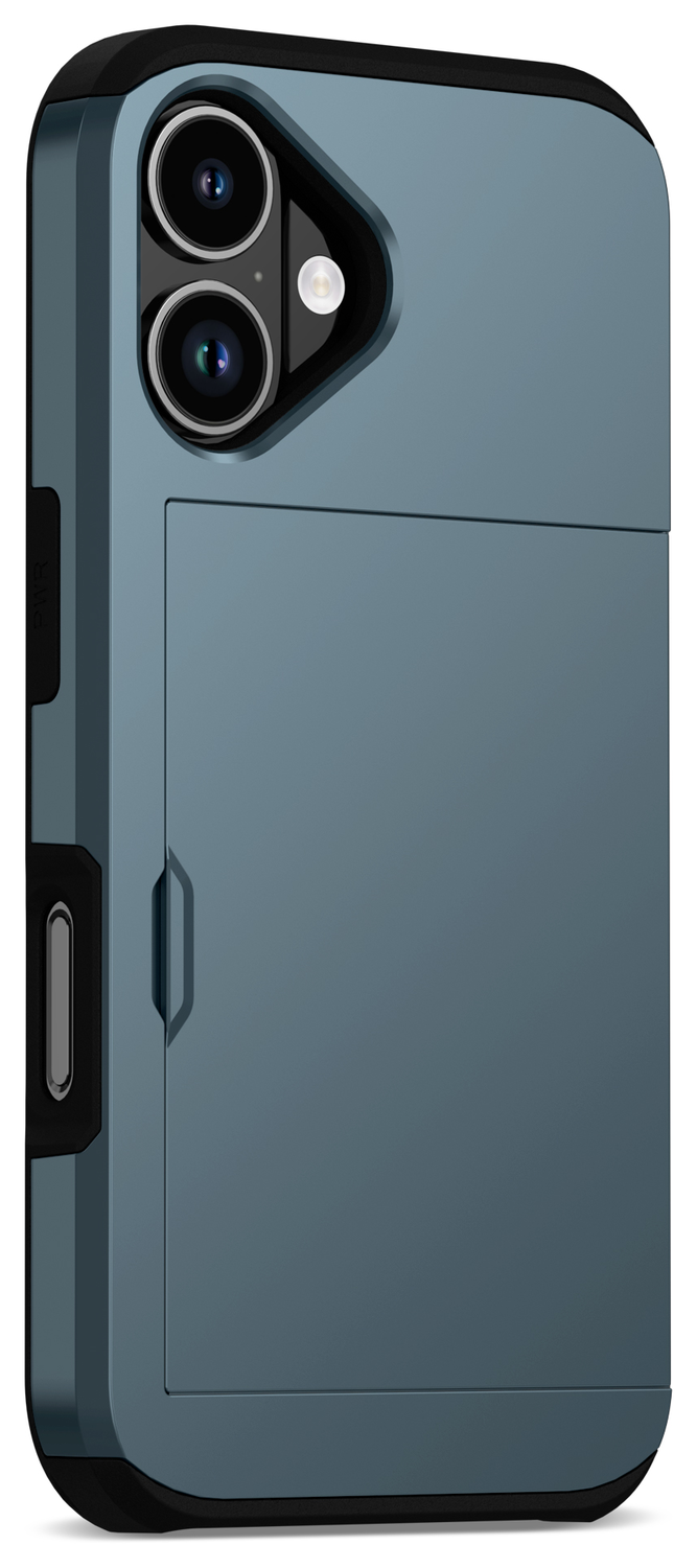 Apple iPhone 17 Hoesje met Slider Kaarthouder Back Cover Blauw afbeelding 12