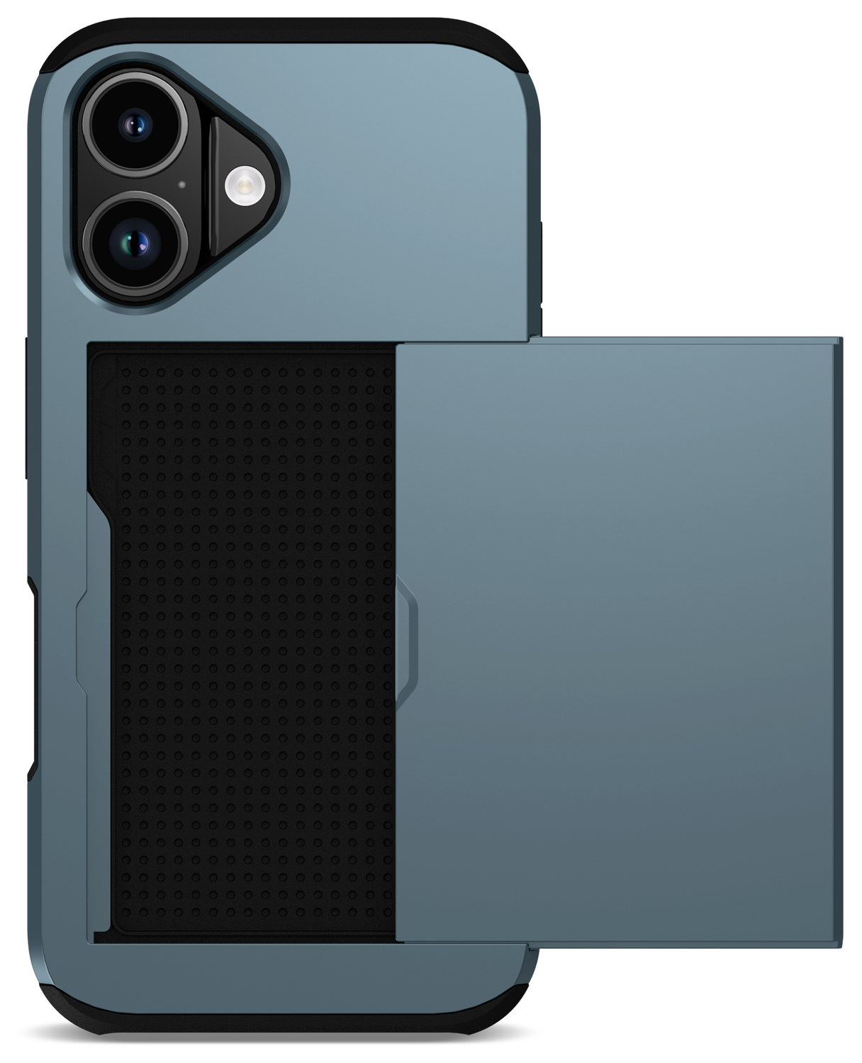 Apple iPhone 17 Hoesje met Slider Kaarthouder Back Cover Blauw afbeelding 2