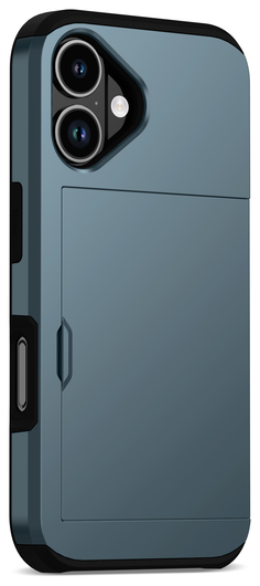 Apple iPhone 17 Hoesje met Slider Kaarthouder Back Cover Blauw afbeelding 12