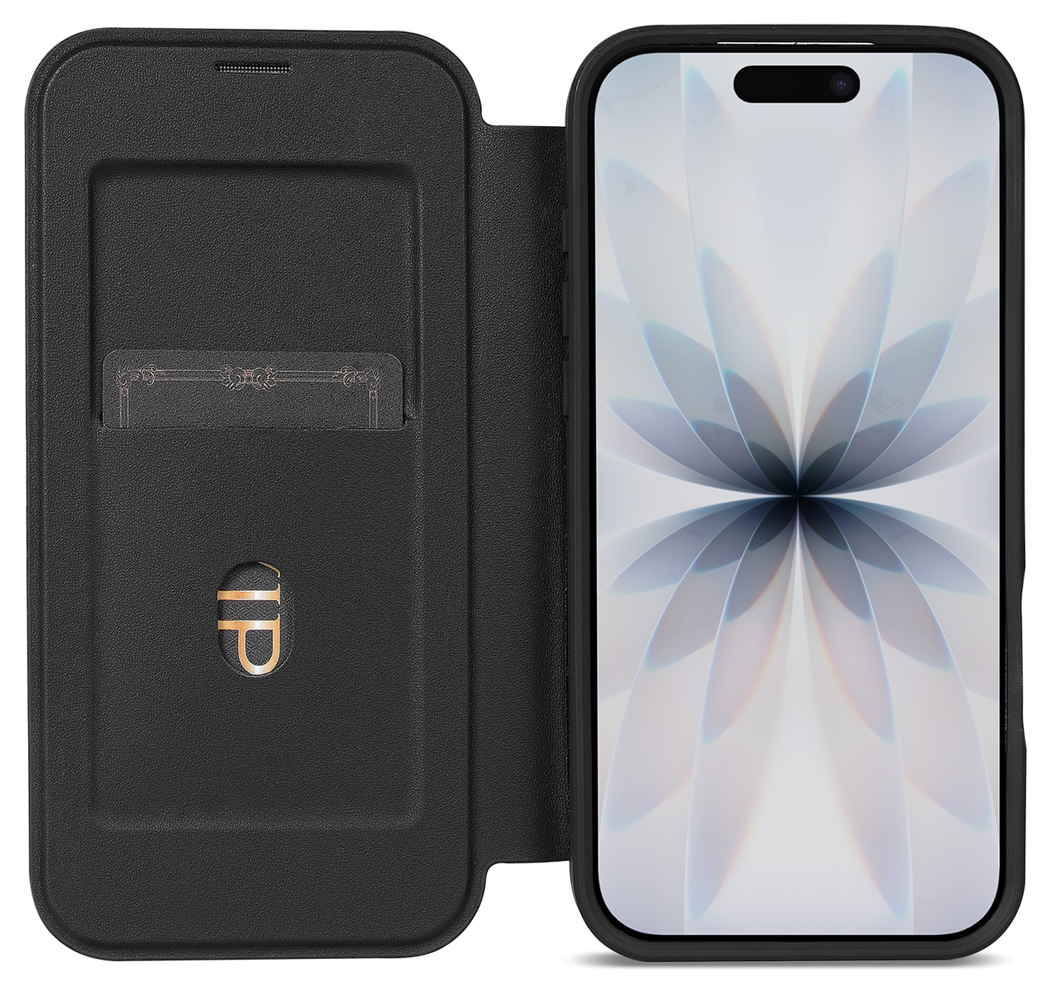 Apple iPhone 17 Hoesje met MagSafe Book Case Transparant Zwart afbeelding 1