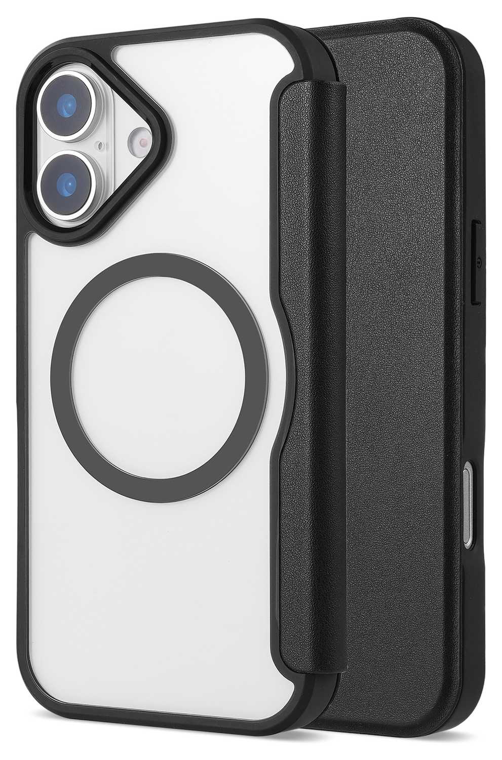 Apple iPhone 17 Hoesje met MagSafe Book Case Transparant Zwart afbeelding 3