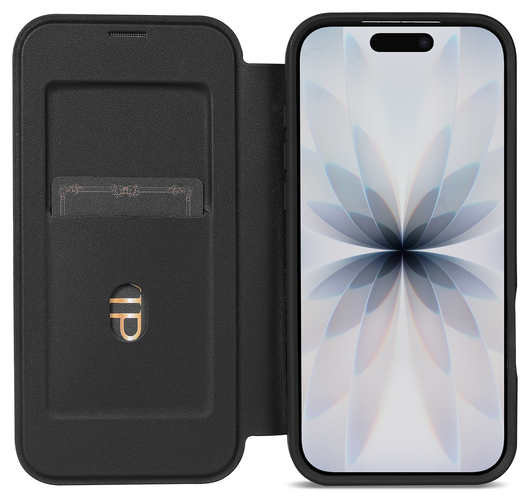 Apple iPhone 17 Hoesje met MagSafe Book Case Transparant Zwart afbeelding 1