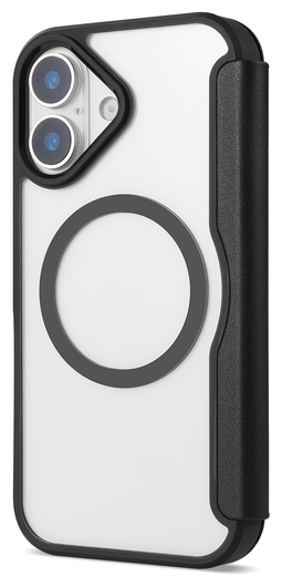 Apple iPhone 17 Hoesje met MagSafe Book Case Transparant Zwart afbeelding 6