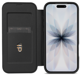 Apple iPhone 17 Hoesje met MagSafe Book Case Transparant Zwart afbeelding