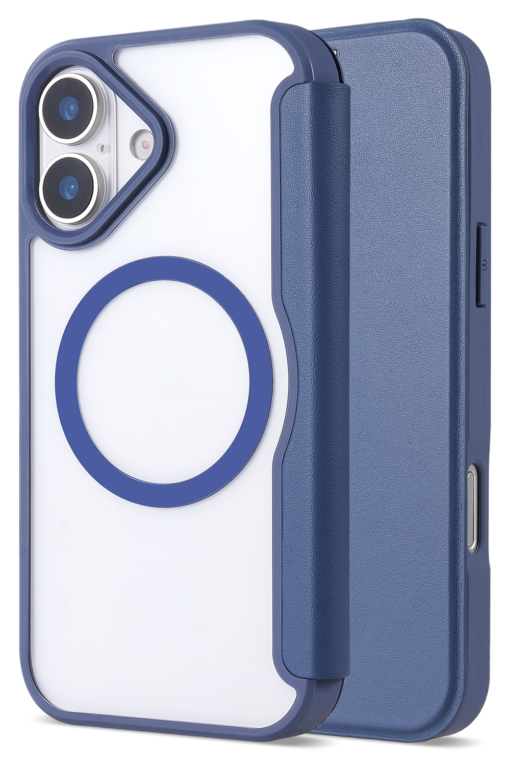 Apple iPhone 17 Hoesje met MagSafe Book Case Transparant Blauw afbeelding 3