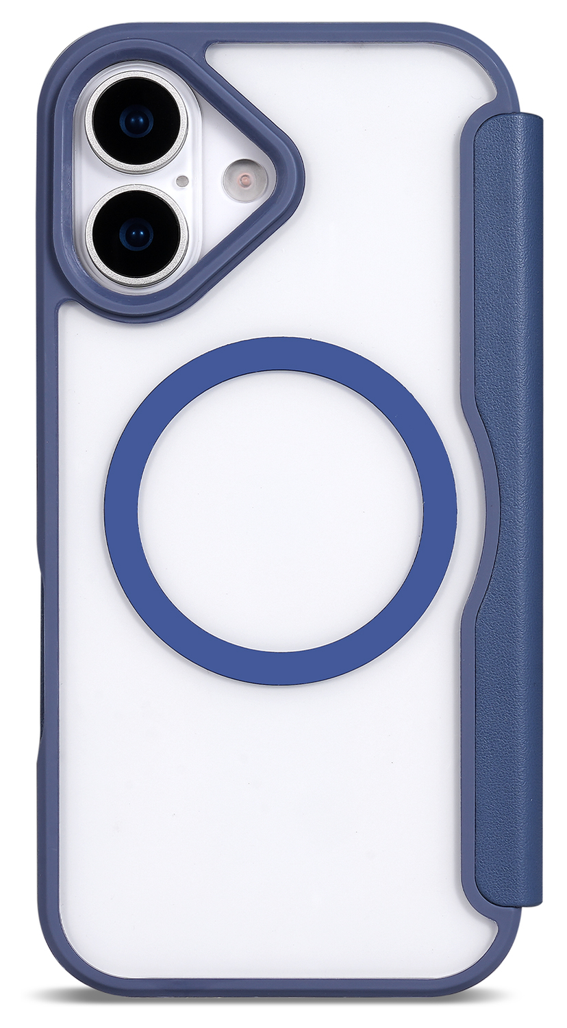 Apple iPhone 17 Hoesje met MagSafe Book Case Transparant Blauw afbeelding 4