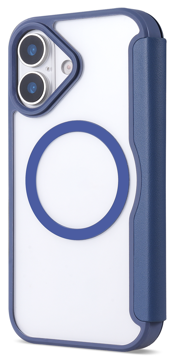 Apple iPhone 17 Hoesje met MagSafe Book Case Transparant Blauw afbeelding 6