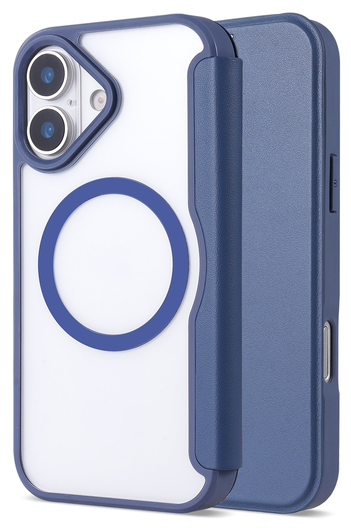 Apple iPhone 17 Hoesje met MagSafe Book Case Transparant Blauw afbeelding 3